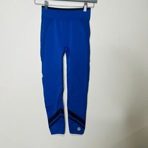 Tory Burch Tory Sport Royal Blue Stretch Workout Leggings Sz Small